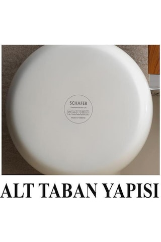 Schafer Ceramoni Seramik Wok Tava 28 Cm Cam Kapaklı-krem Krem