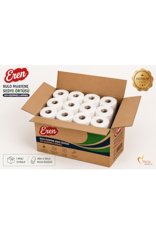 Eren Kağıt Muayene Sedye Masa Örtüsü Lamineli Sıvı Geçirmez 12 Rulo