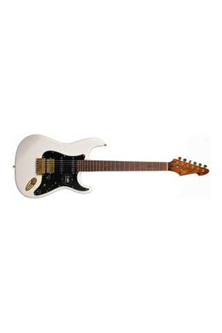 Peavey Raptor Lightning Bolt St 60th Hss Stratocaster Elektro Gitar Gold Hardware - Olympic White