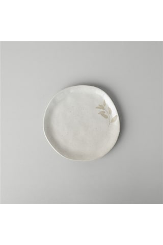 Linens Laurel Seramik 20 Cm Pasta Tabağı Ekru Ekru