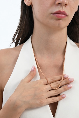 925 Ayar Gümüş Burgu Modeli Gümüş Halat Zincir Barcode Rose Gold
