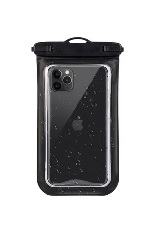 Kt04 Su Geçirmez Cep Telefonu Kılıfı Ve Boyun Askısı - Siyah Ipx8 Pvc Sünger
