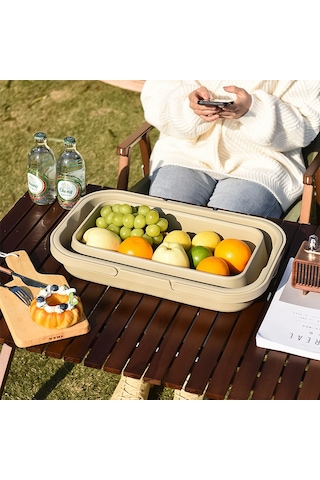 Katlanır Piknik Sepeti Bej