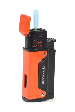 Conquistador Tek Torch Pürmüz Turuncu Siyah Delicili Metal Puro Çakmağı Cnq-032