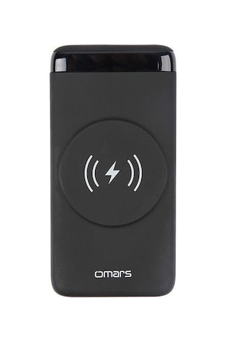 Omars OMWS008 20 W 10000 mAh Kablosuz Led Göstergeli Powerbank Siyah
