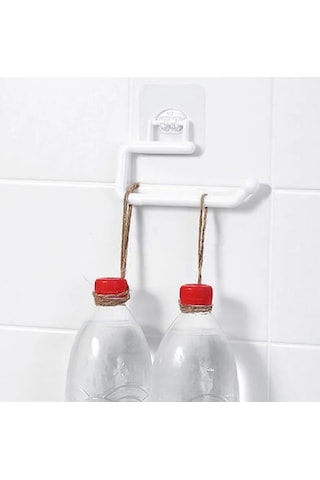 Qingmipy Küçük Boy Mutfak Poşet Kağıdı Tutucu - Delik Açmayan Duvar Takımı, Pp Malzeme, Beyaz Renk 14.5x6.3x7.5cm