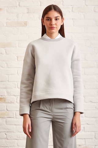 Never More Bisiklet Yaka Oversize Sweatshirt Mavi