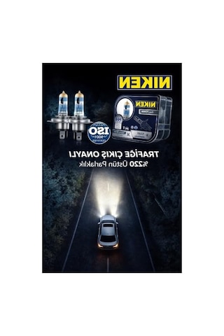 H4 Halojen Far Ampulü, 2'li Set İle 4500k Beyaz Işık Ve Uzun Ömür Açık Kahverengi