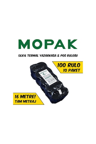 56x16 Termal Pos & Yazarkasa Kağıdı 10 Paket 100 Rulo