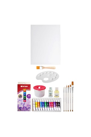 Red Apple Tüp Yağlı Boya Seti 12 ML 12'li 35 x 50 CM Tuval Seti