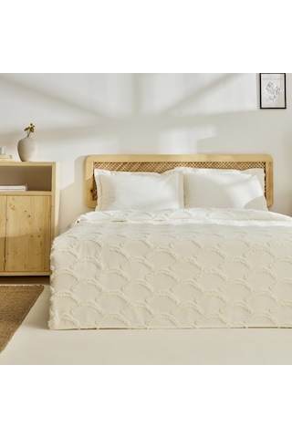 Kaşmir Home Emma Çift Kişilik Yatak Örtüsü Offwhite Beyaz
