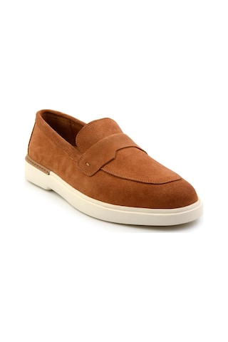 Tan Hakiki Deri Erkek Loafer Ayakkabı E01395425702 Tan
