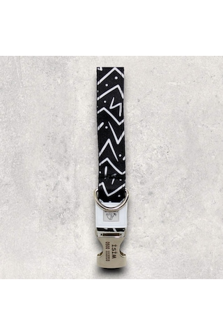 İsimli Kişiye Özel Orta Ve Büyük Irk Ayarlanabilir Tasma Sb Beyaz - Siyah