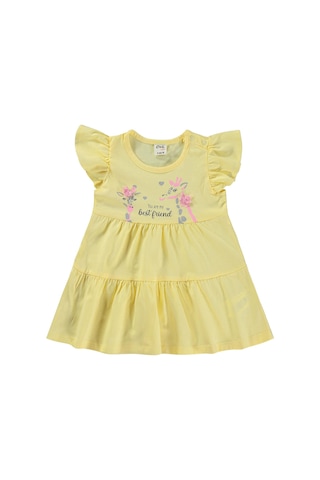 Civil Baby Zürafa Lase Nakış 6-18 Ay Elbise - Sarı