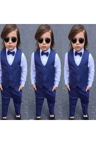 Feyzamavm Erkek Çocuk Indigo Yelekli Özel Gün - Düğün Takım Feyzamavm Erkek Çocuk Indigo Yelekli Özel Gün - Düğün Takım