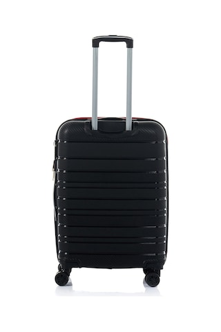 Hotowa Gold Pp Valiz 8010 Siyah Kırmızı Tsa Kilitli Orta Boy Siyah - Kırmızı