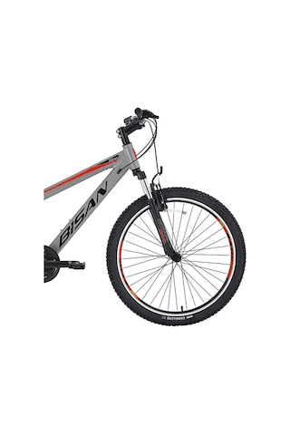 Bisan Cooper - 26 Jant 35 Cm Kadro 21 Vites Dağ Bisikleti - Açık Gri Siyah Kırmızı Çok Renkli