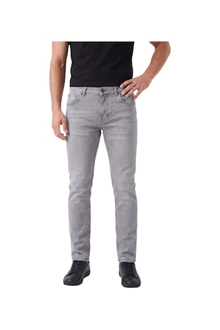 Deepsea Erkek Slim Fit Dar Kesim Likralı Gri Kot Pantolon Yumuşak Dokulu Esnek Jean 2600816