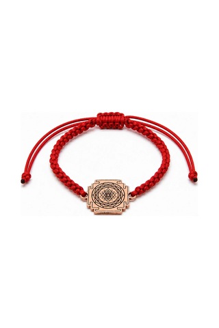 Sri Yantra Bolluk Ve Denge Tılsımı Bakır Makrome Bileklik Rose