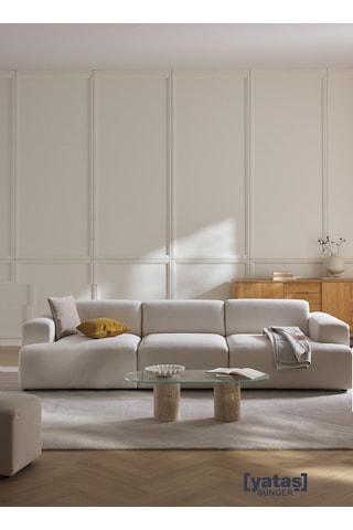Most Mollista 3 Modül Kanepe Koltuk 01 Kırık Beyaz Keten Kumaş Yu