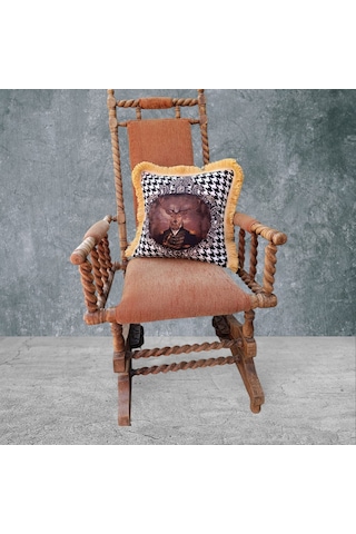 Geyik Çift Taraflı Dekoratif Püsküllü - Saçaklı Kırlent Kılıfı 1 Karışık/Çok Renkli