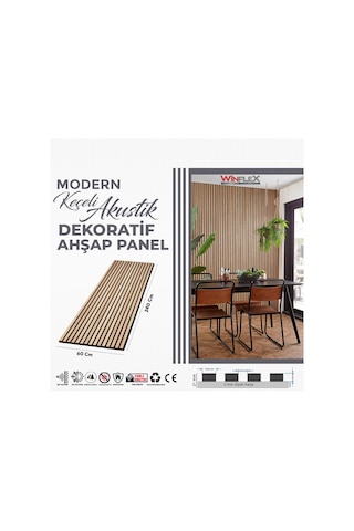 Keçeli Dekoratif Akustik Ahşap Panel Savana Meşe 60x240cm .