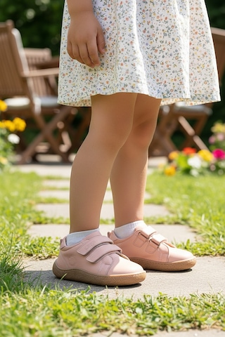 Kiko Kids Luqa Deri Günlük Kız Çocuk Spor Ayakkabı Pudra