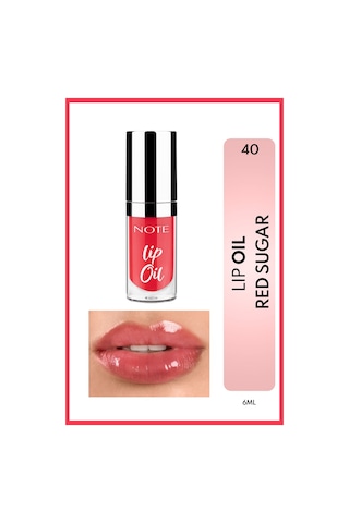 Note Cosmetics Lip Oil Nemlendirici Ve Parlatıcı Dudak Bakım Yag I - 40 Sugar Red - Kırmızı Red Fire