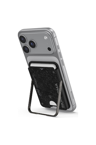 Skinarma Metal Tasarımlı 2 Hazneli Vektor Serisi Magnetik Standlı Kartlık Siyah Siyah