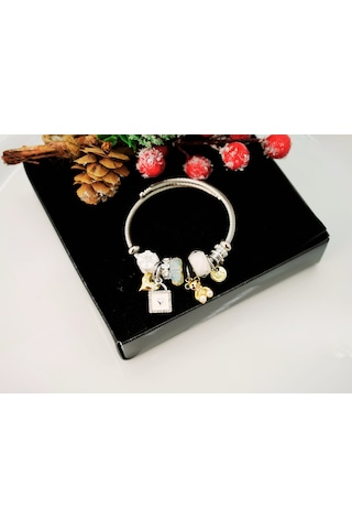 Biem Pandora Model Çelik Bileklik Beyaz2 Gold/gümüş