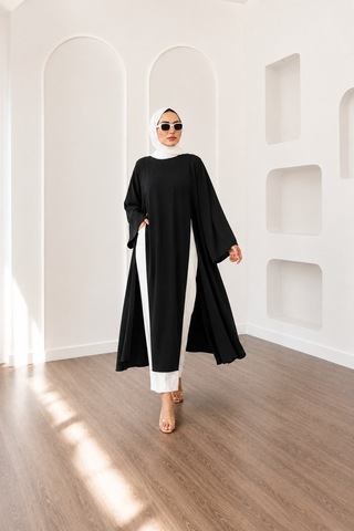 Unika Boutique Kadın Uzun Yırtmaçlı Abaya Tunik Mint