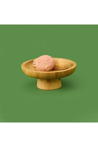 Mien 17cm Bambu Yuvarlak Sunumluk Ahşap