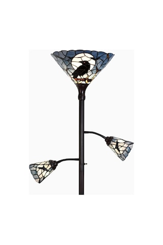 Home London Breeze L30812 El Yapımı Tiffany Vitray 3 Işıklı Ayaklı Lambader 178 Cm Dark Blue Diğer