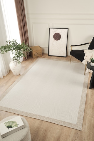 Sisalux 3084 Krem Bej Sisal Dokuma Jüt Kilim Hav Toz Vermez Halı Salon Mutfak Oturma Odası Halısı Krem - Bej
