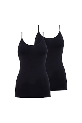 Blackspade 1591 2'li Paket Kadın %95 Pamuklu İnce Askılı Atlet Siyah
