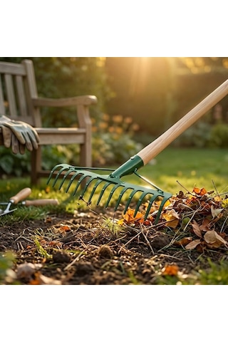 14 Dişli Metal Bahçe Tırmığı - 37 Cm Genişlik - Dayanıklı Yapı Ttt