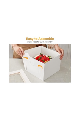 Maoyaya 10 Adet 10x10x8 İnç Pencereli Beyaz Kek Kutuları, Çok Katmanlı Kekler Ve Hediye İçin Kare Karton Kutu Beyaz