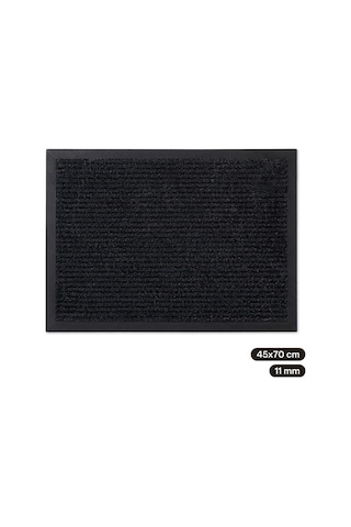 Delta Kk001a Siyah Halılı Kauçuk Kenarlı Fitilli Kapı Önü Paspası Kaymaz Taban Toz Ve Kir Tutucu 45x70 Cm