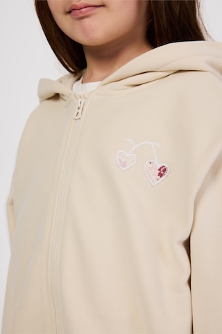 Panço Kız Çocuk Fermuarlı Sweatshirt Bej