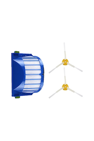 İ-robot Roomba 605 606 Uyumlu 3 Parça Yedek Filtre Fırça Seti