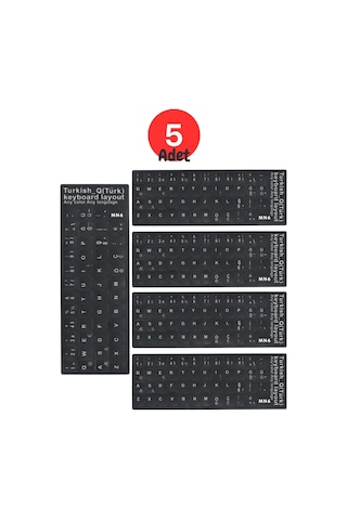 Mn6 Mtrq Türkçe Q Klavye Sticker/5 Adet-silinmez-laptop Pc Uymlu/türkçe Q Sticker
