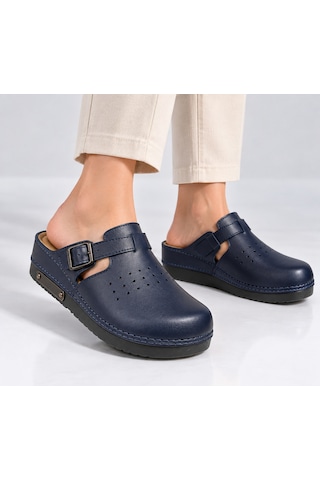 Ortopedik Kapalı Sabo Kadın Terlik - Anatomic Comfort Lacivert