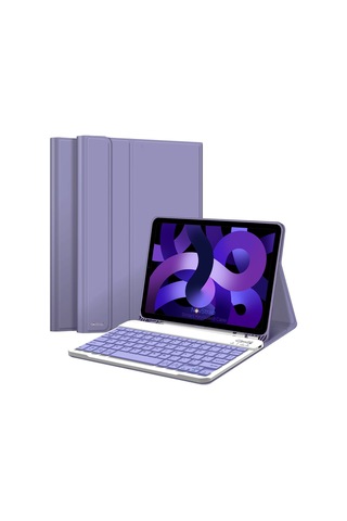 NovStrap Apple Uyumlu iPad  Air 4/5 Nesil 10.9 inç Bluetooth Klavyeli Kılıf Deri Kapaklı Standlı