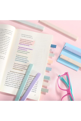 Aubyhe 12 Renk Yumuşak Vurgulayıcı Seti - İki Uçlu Uç İnce + Çatal - Hızlı Kuruyan - Kağıda Sızmayan - Not Alma, Çalışma, Renklendirme İçin Çok Renkli