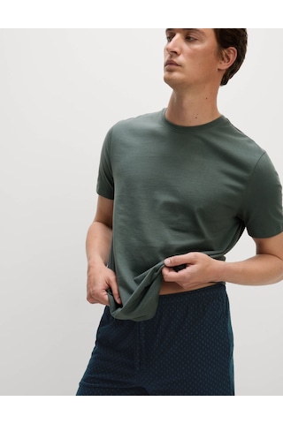Marks & Spencer Pure Cotton Geometrik Desenli Pijama Takımı T07000098 Yeşil