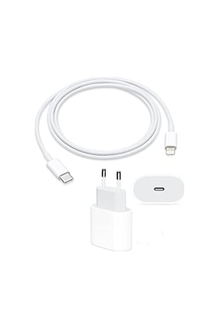 iOS iPhone Uyumlu Tüm Serilerle Hızlı Şarj Aleti Kablo Adaptör Set iPhone 11/12 / 13 / Pro/Pro Ma