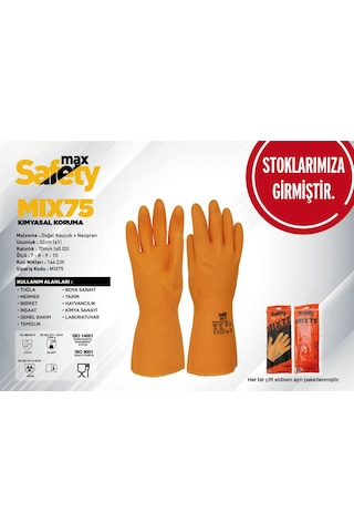Maxsafety Mix75 Turuncu Dayanıklı Koruma Eldiveni