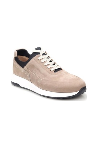 Papuçcity Pisagor 5736 Erkek Hakiki Deri Sneakers Spor Ayakkabı Kum