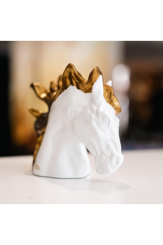 Dekoratif At Başı Biblo - Gold