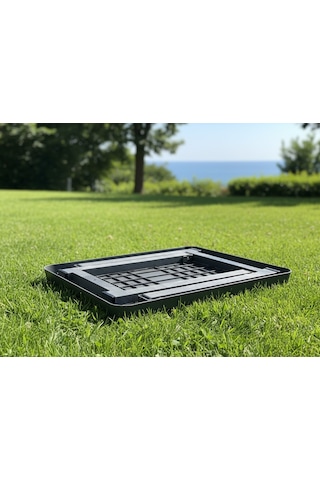 Ekstra Dayanıklı Katlanır Piknik Masası - 44x58 Cm Kaliteli Plastik Balkon Ve Bahçe Sehpası Siyah